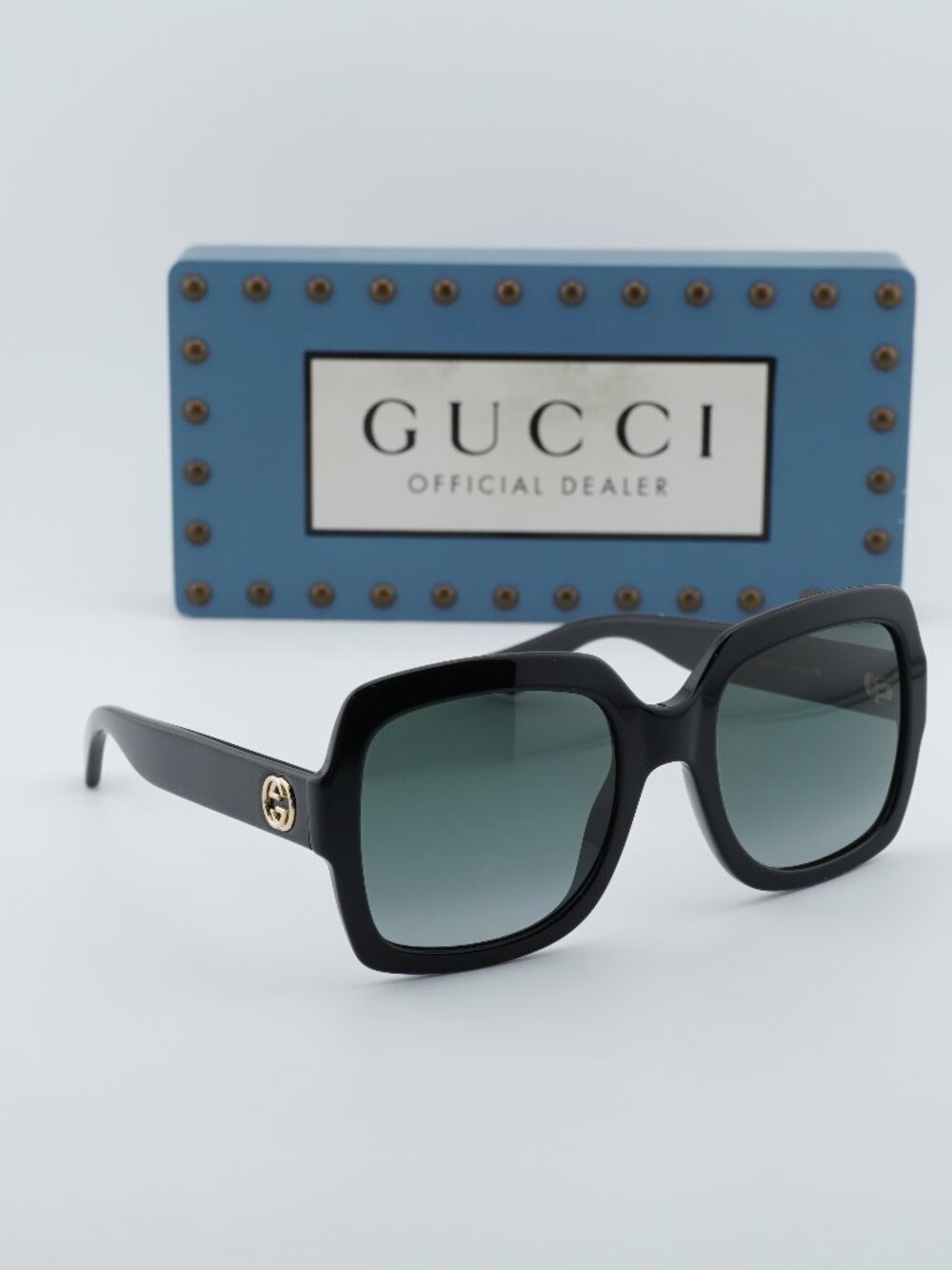Gucci GG0036S 001 Women Square Sunglasses - Black / Grey